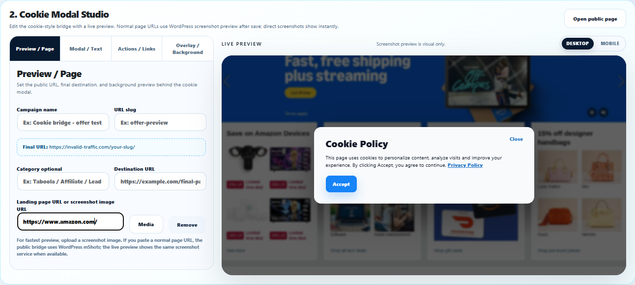 Cookie Modal Studio
