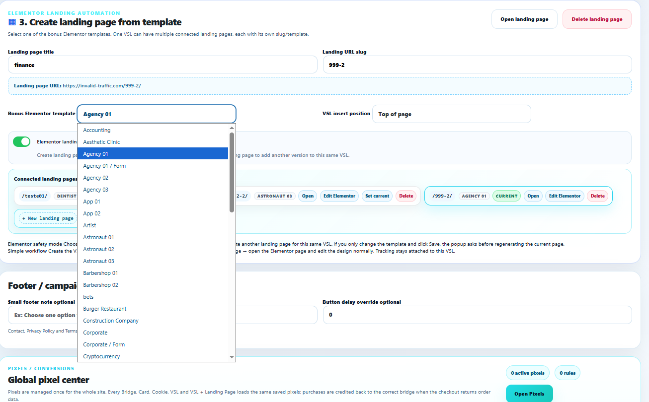 VSL plus landing page templates